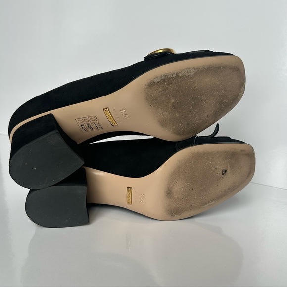 Gucci Marmont Black Fringed Suede Loafers 37.5 - Picture 5 of 12